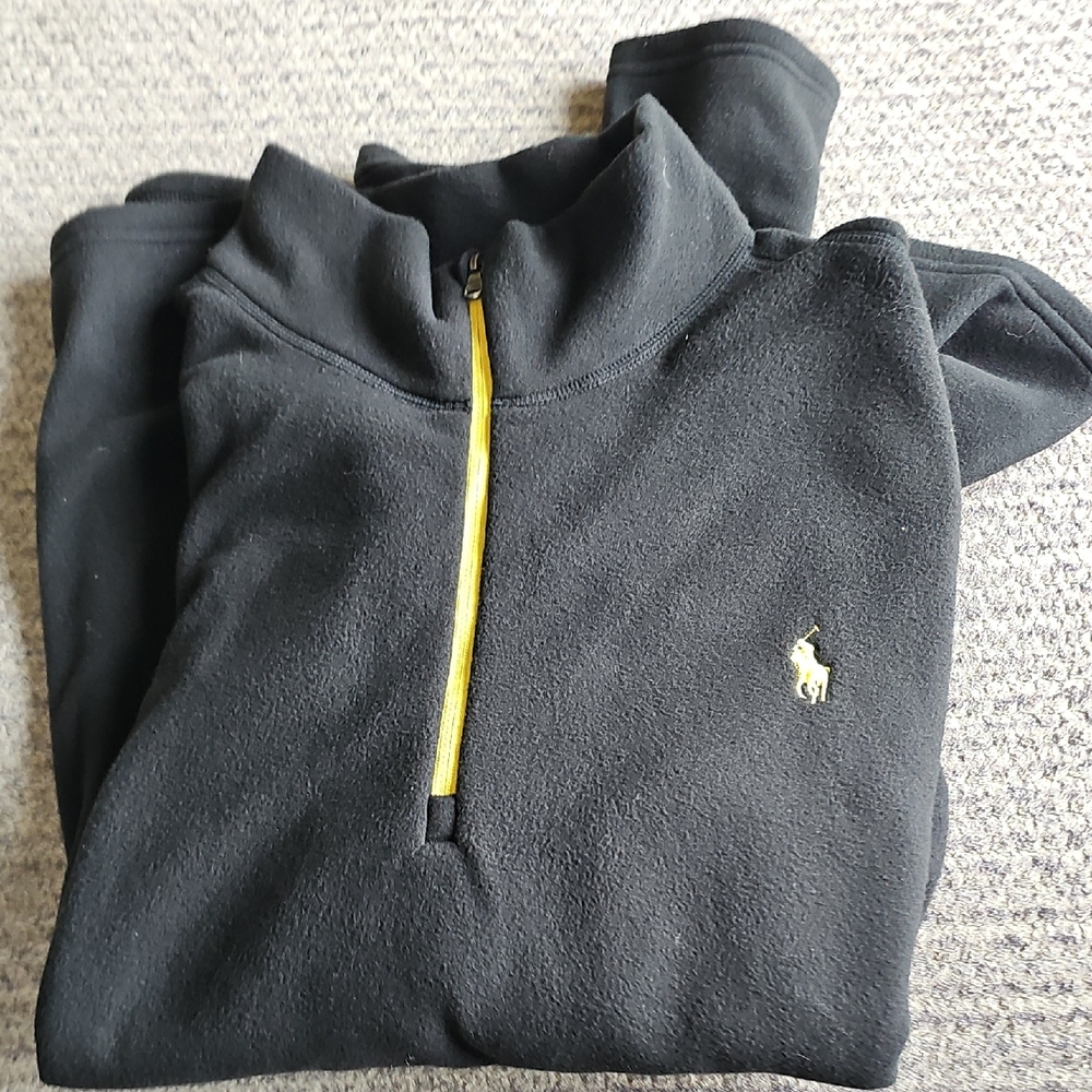 Black Half-Zip Pullover with Yellow Accent